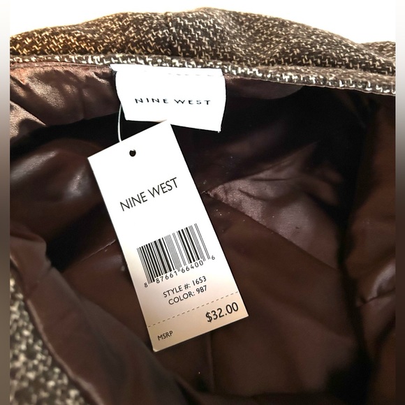 NWT Nine West Brown newsboy cap - Picture 4 of 7